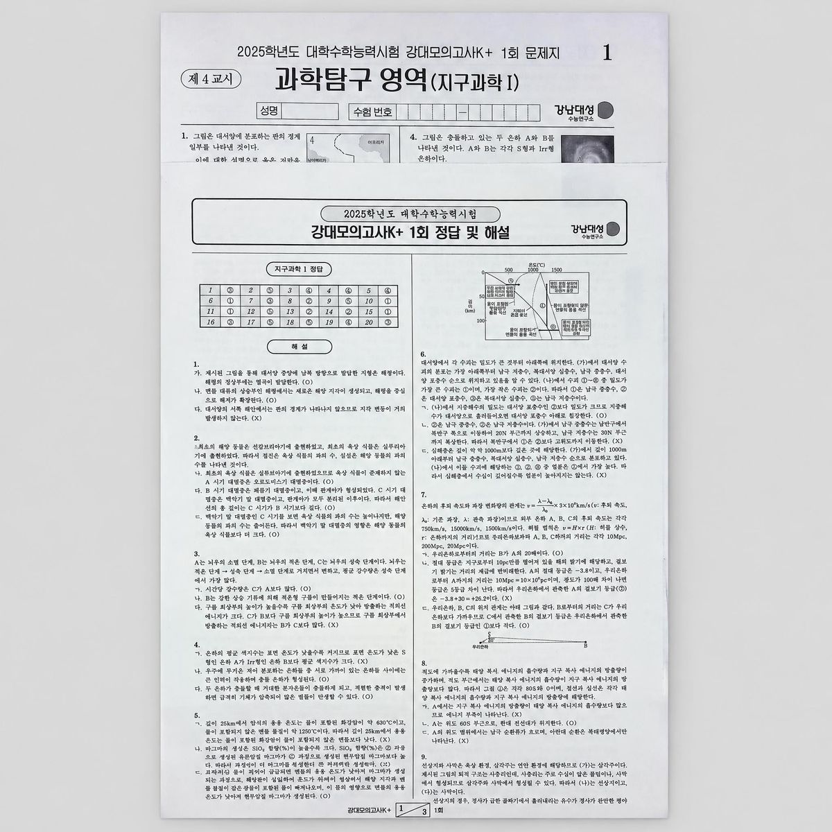 2025 강남대성 강대모의고사K+ 지구과학1 표지